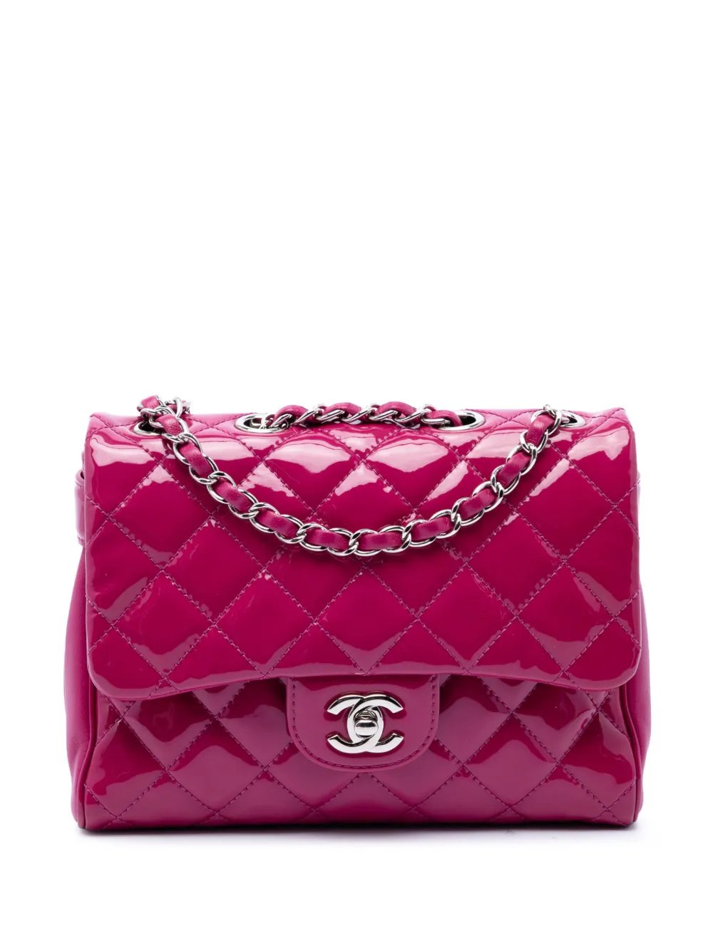 2015-2016 Medium CC Quilted Patent Double Compartment Flap crossbody bag