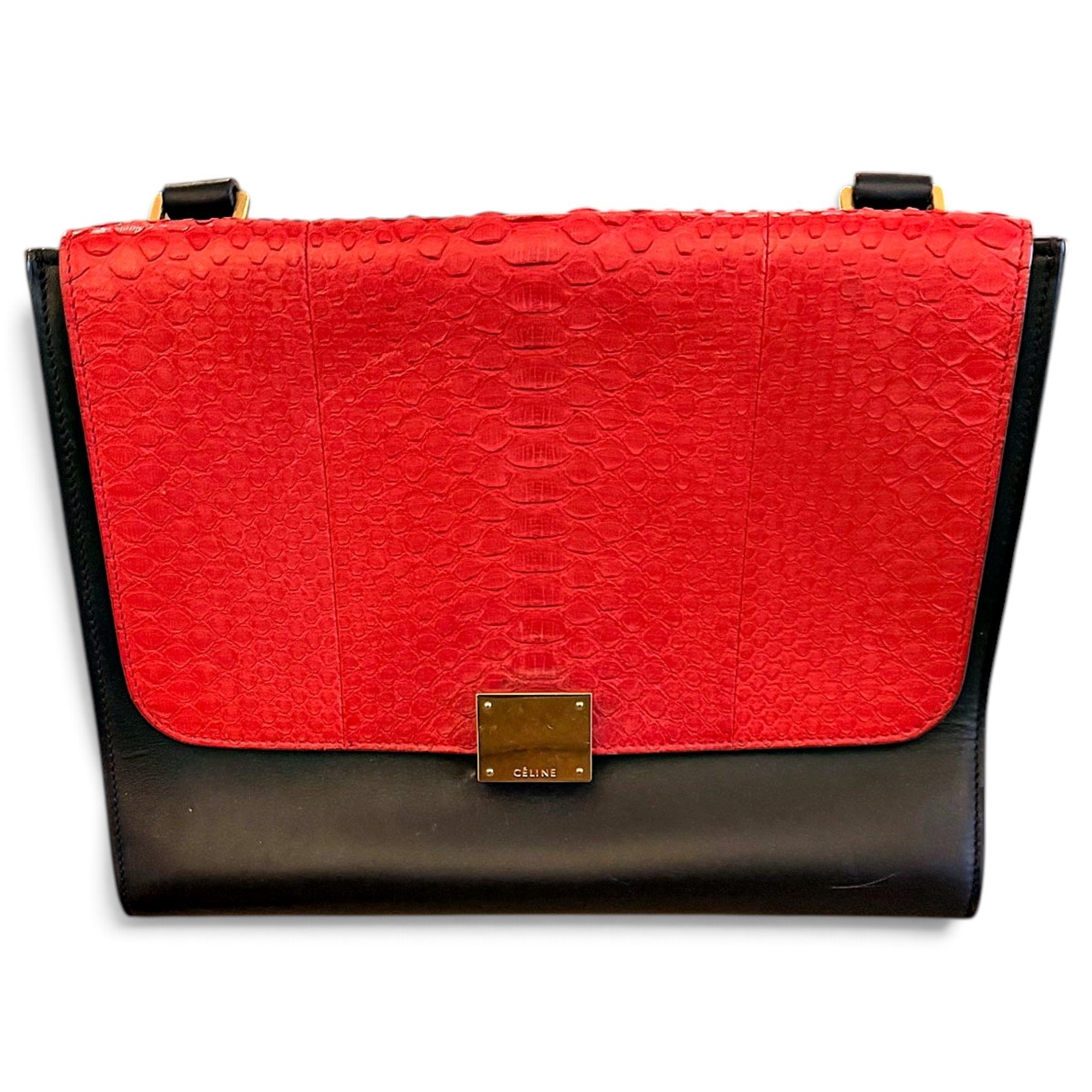 Trapèze leather handbag