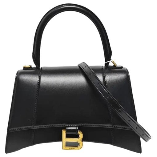 Hourglass leather handbag