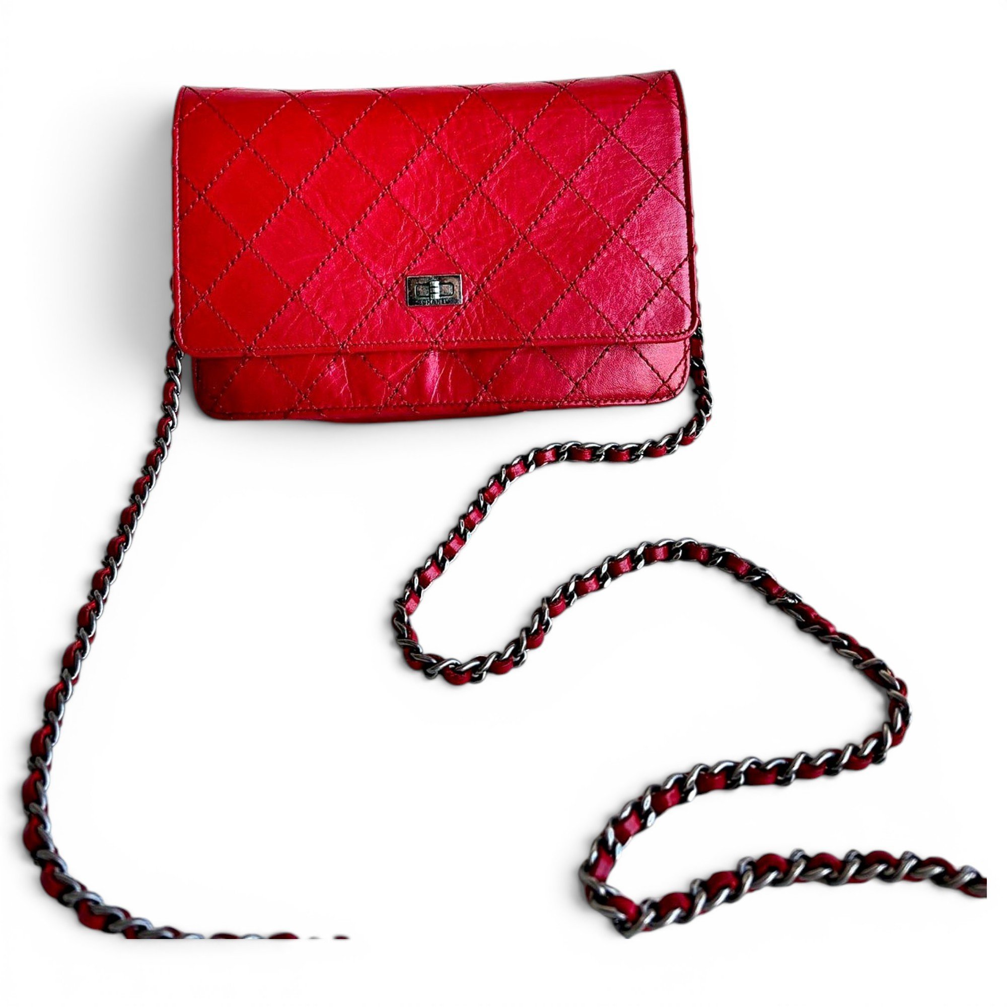 Wallet On Chain leather crossbody bag