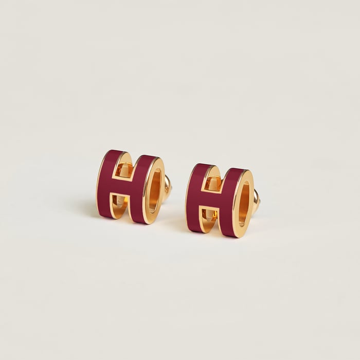 Rouge Grenat Mini Pop H Earrings