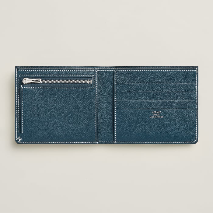 Bleu Tempête H Sellier Compact Wallet
