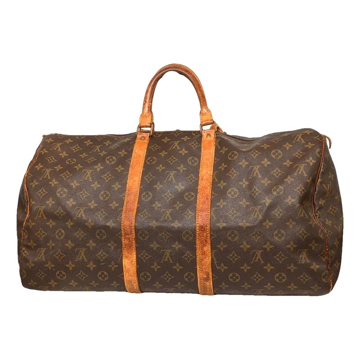 Louis Vuitton Keepall leather travel bag