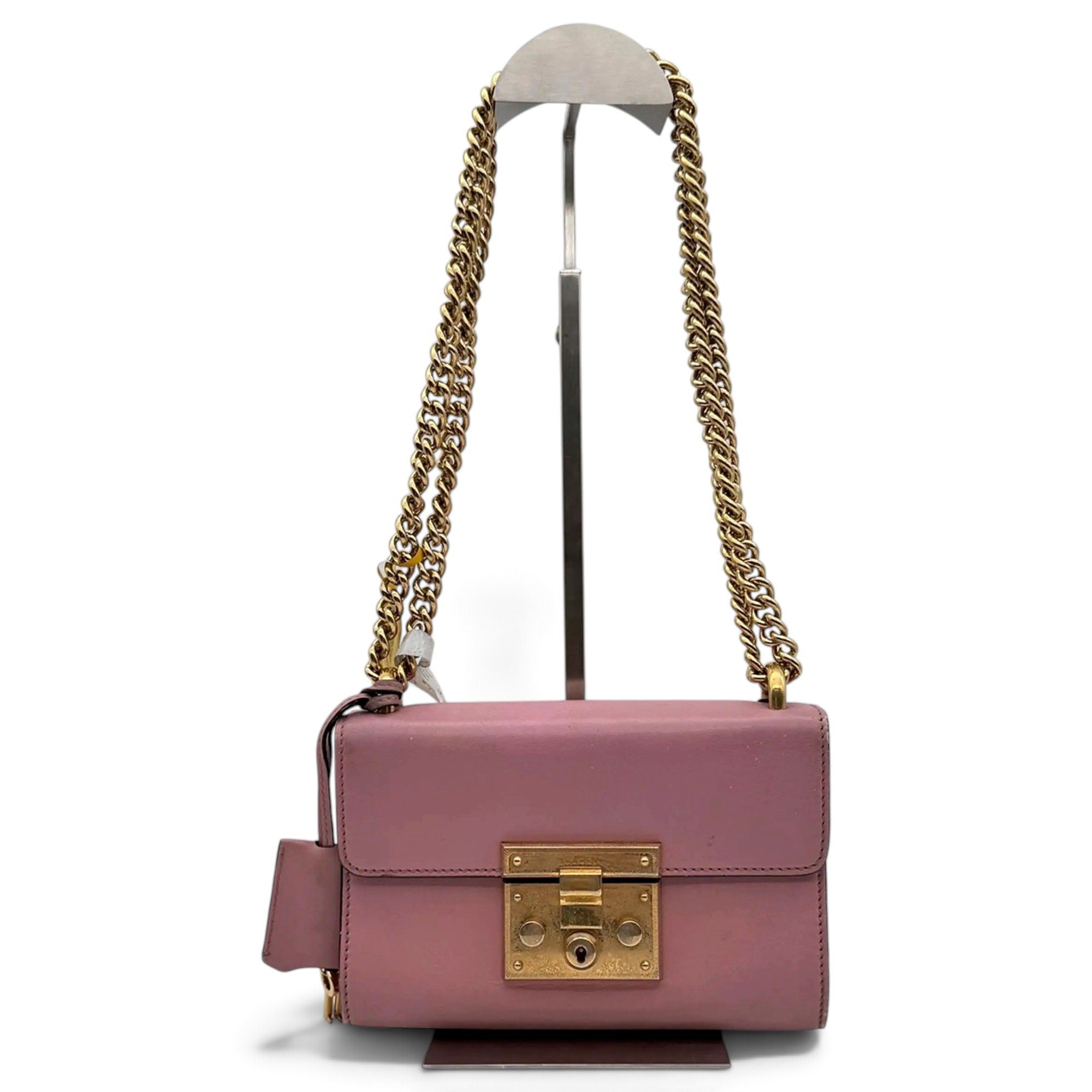 Padlock leather crossbody bag