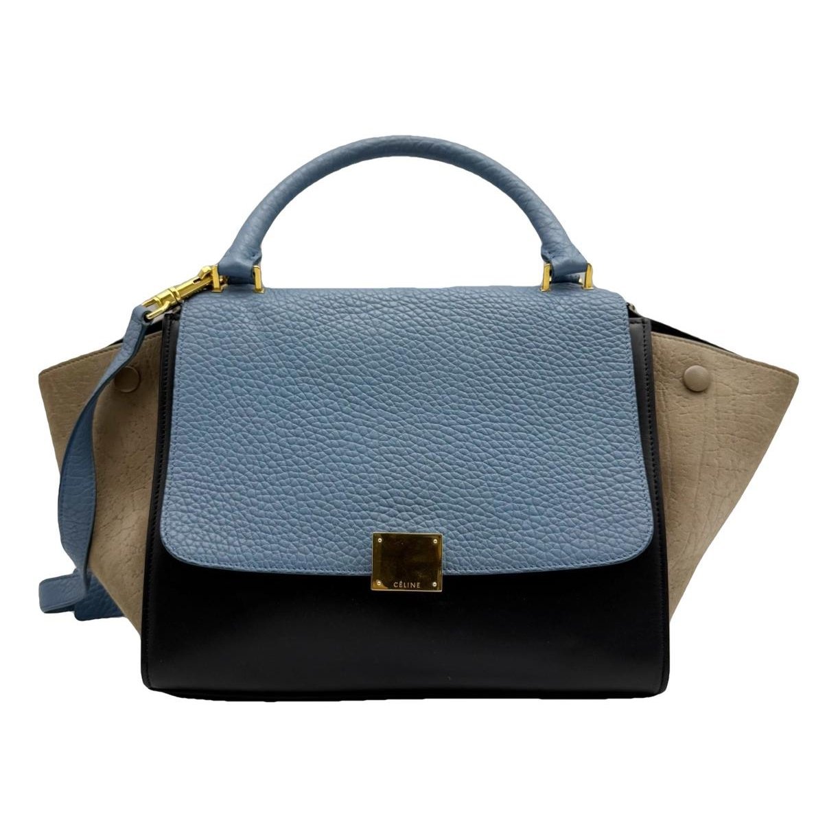 Trapèze leather handbag