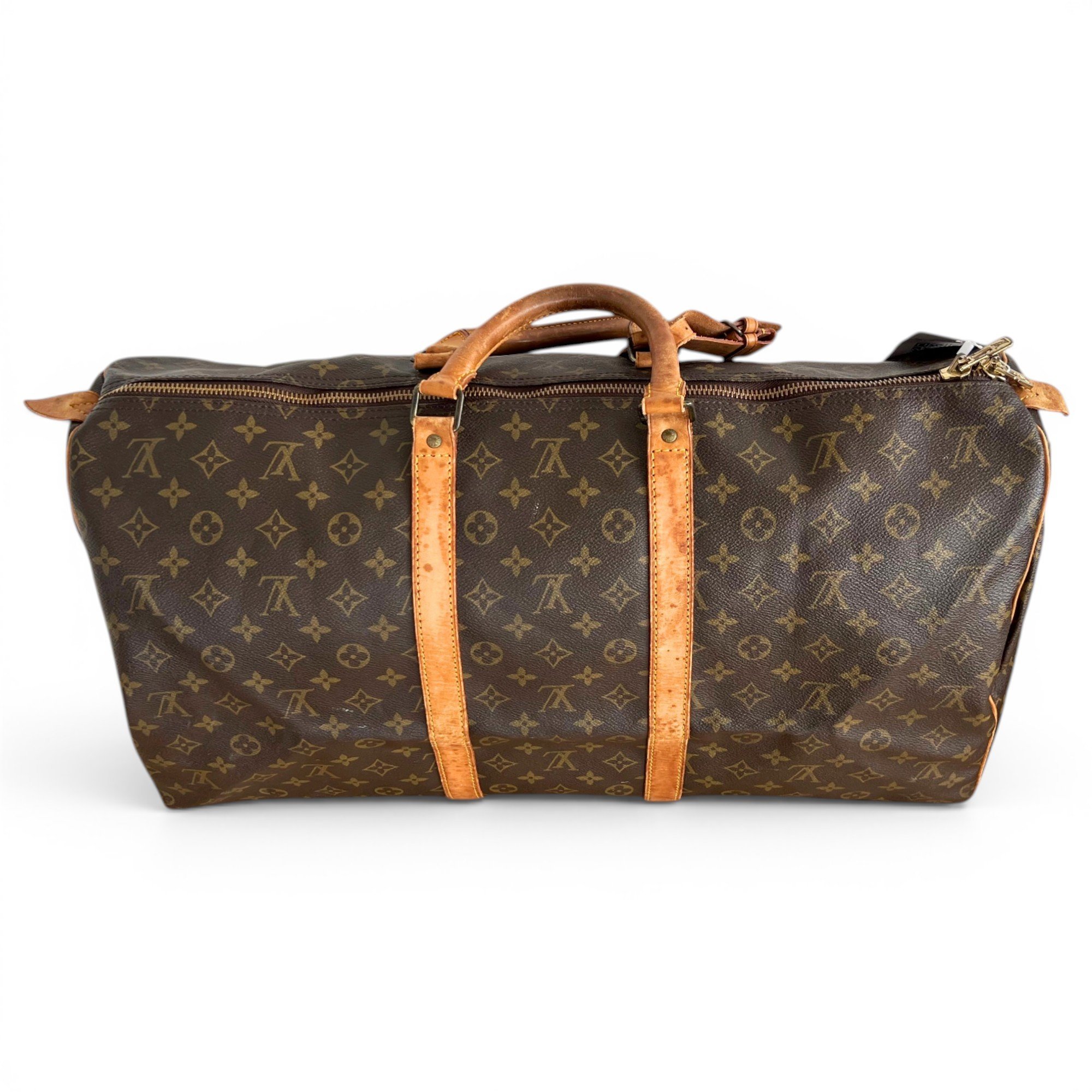 Louis Vuitton Keepall leather travel bag