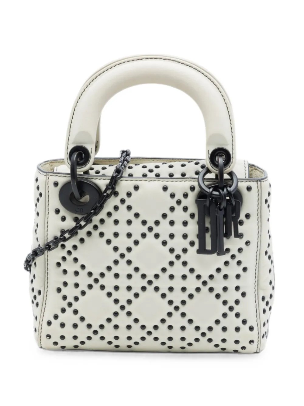 2018 Mini Lambskin Cannage Studded Supple Lady Dior satchel
