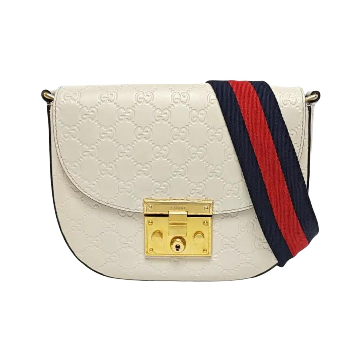 Padlock leather crossbody bag
