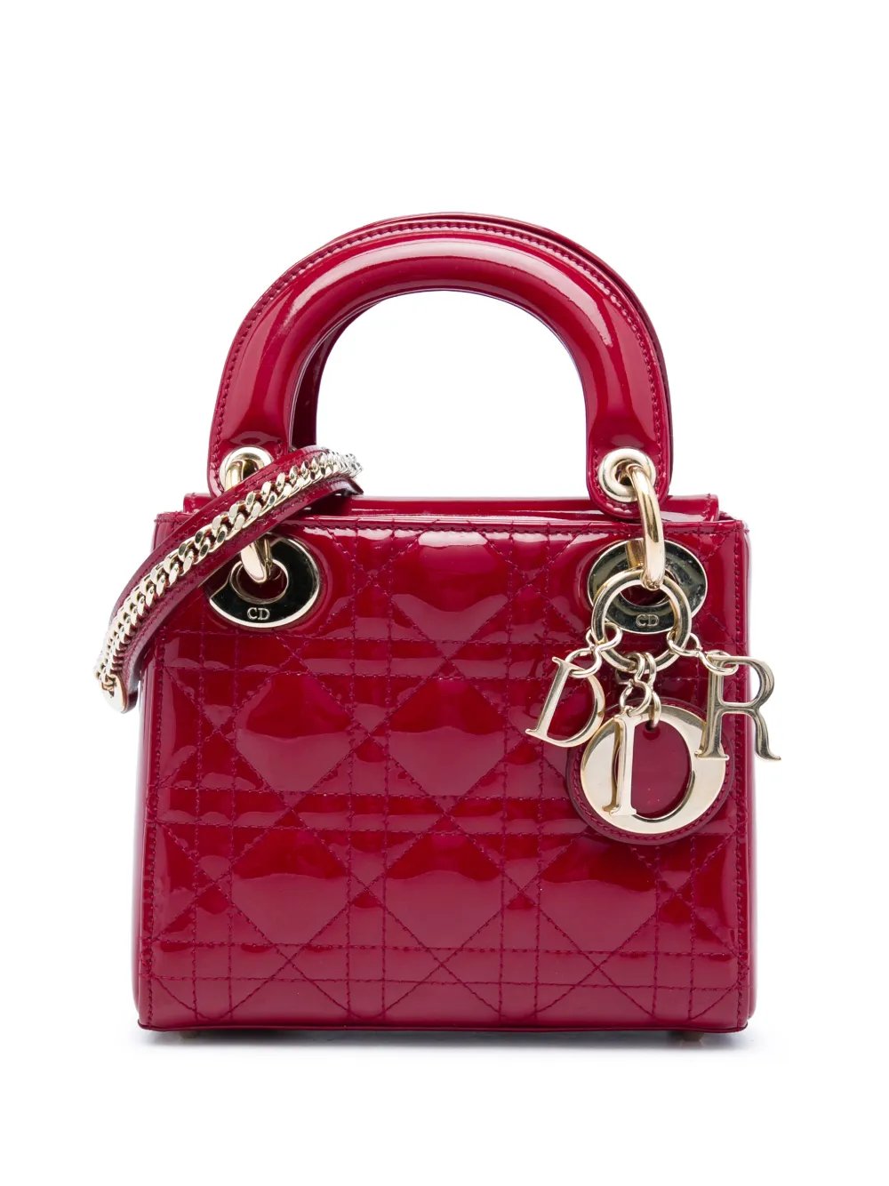 2017 Mini Patent Cannage Lady Dior satchel