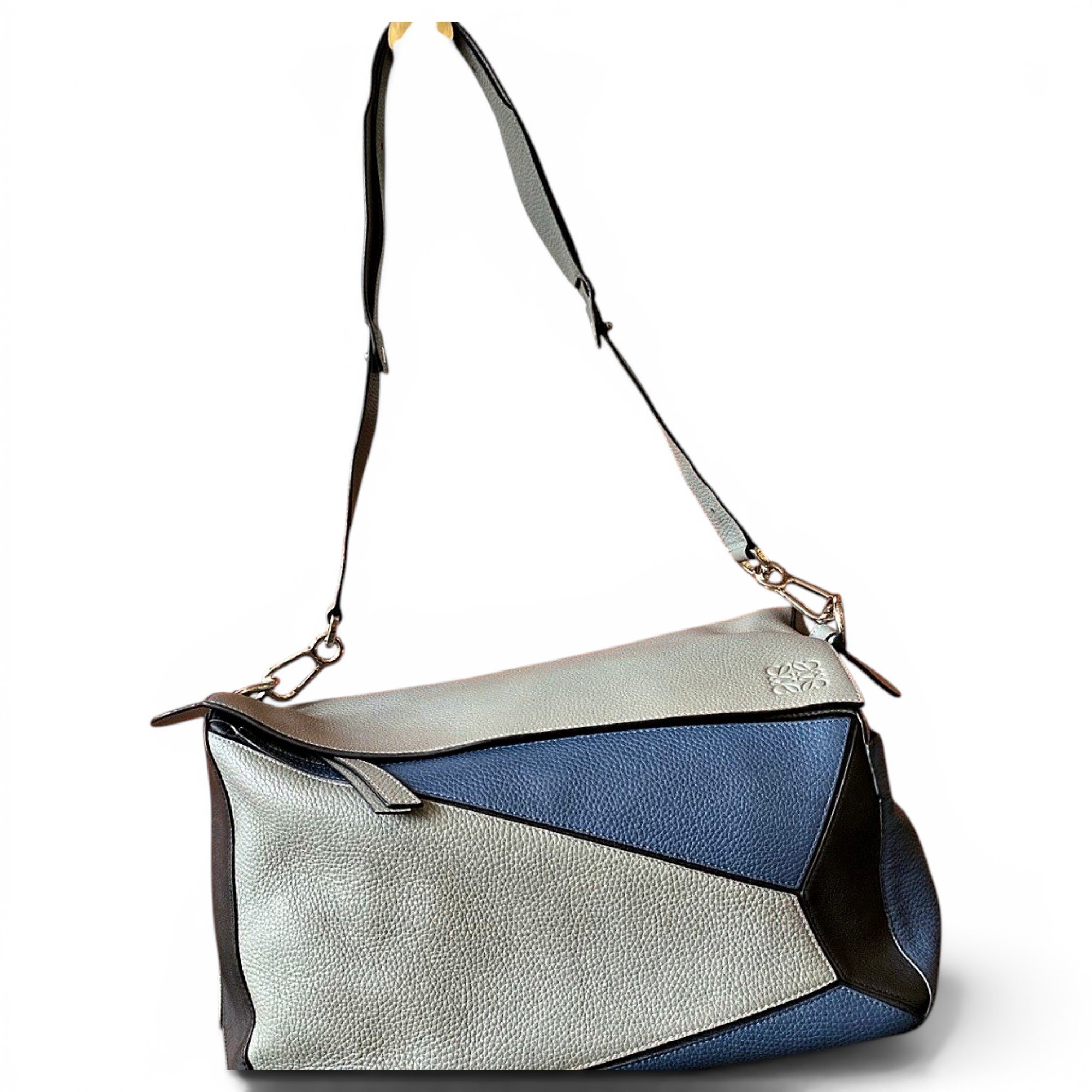 Puzzle leather handbag