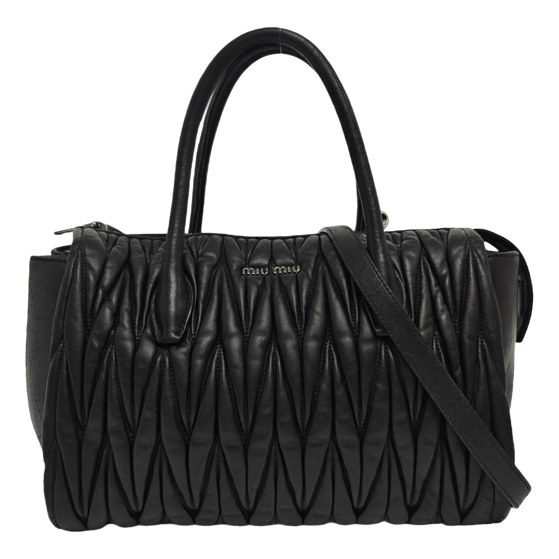 Miu Belle leather crossbody bag