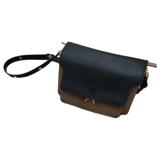 Trunk leather crossbody bag