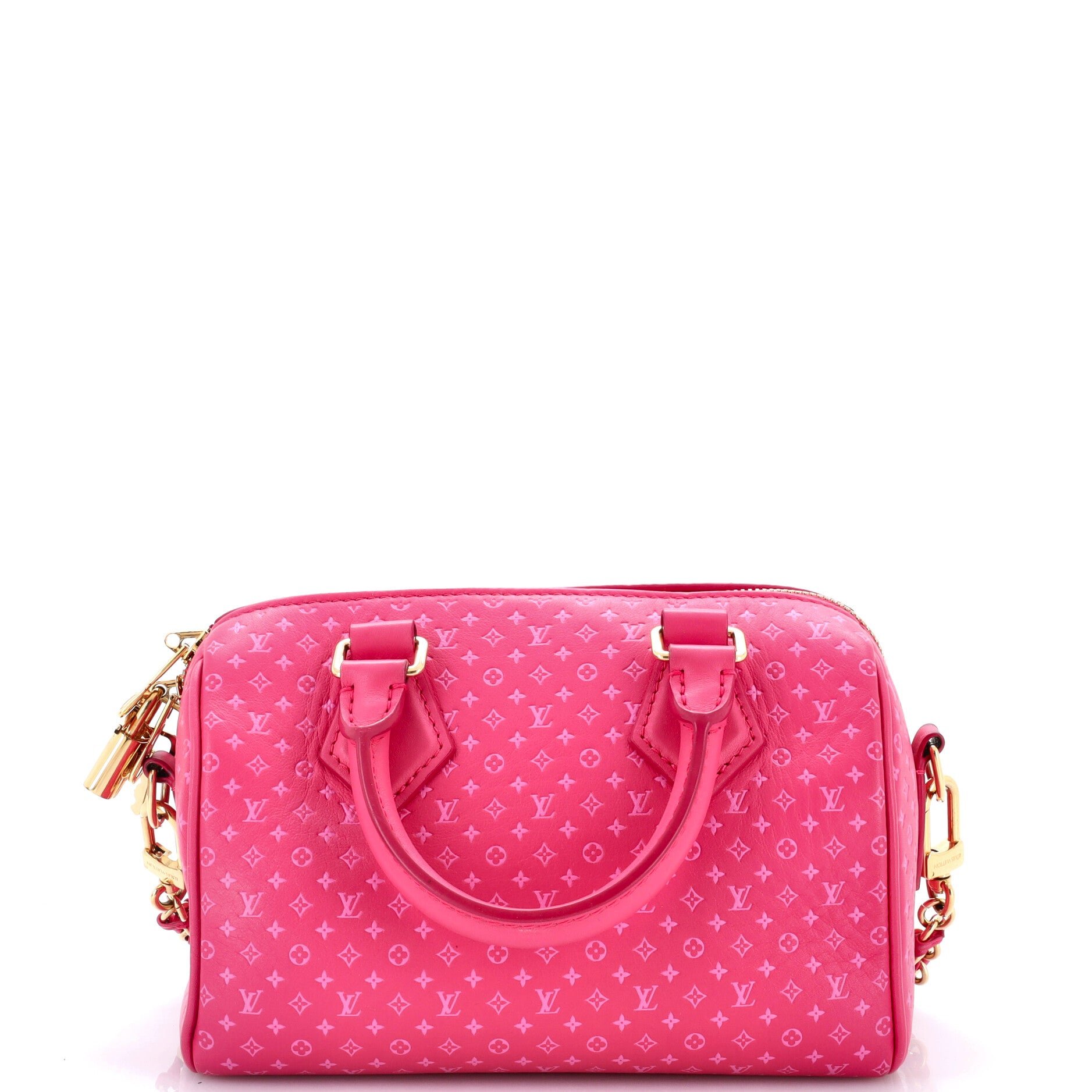 Speedy Bandouliere Bag Nanogram Embossed Leather 20