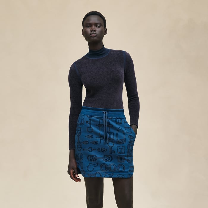 Bleu Canard "Cahier Du Colporteur" Miniskirt