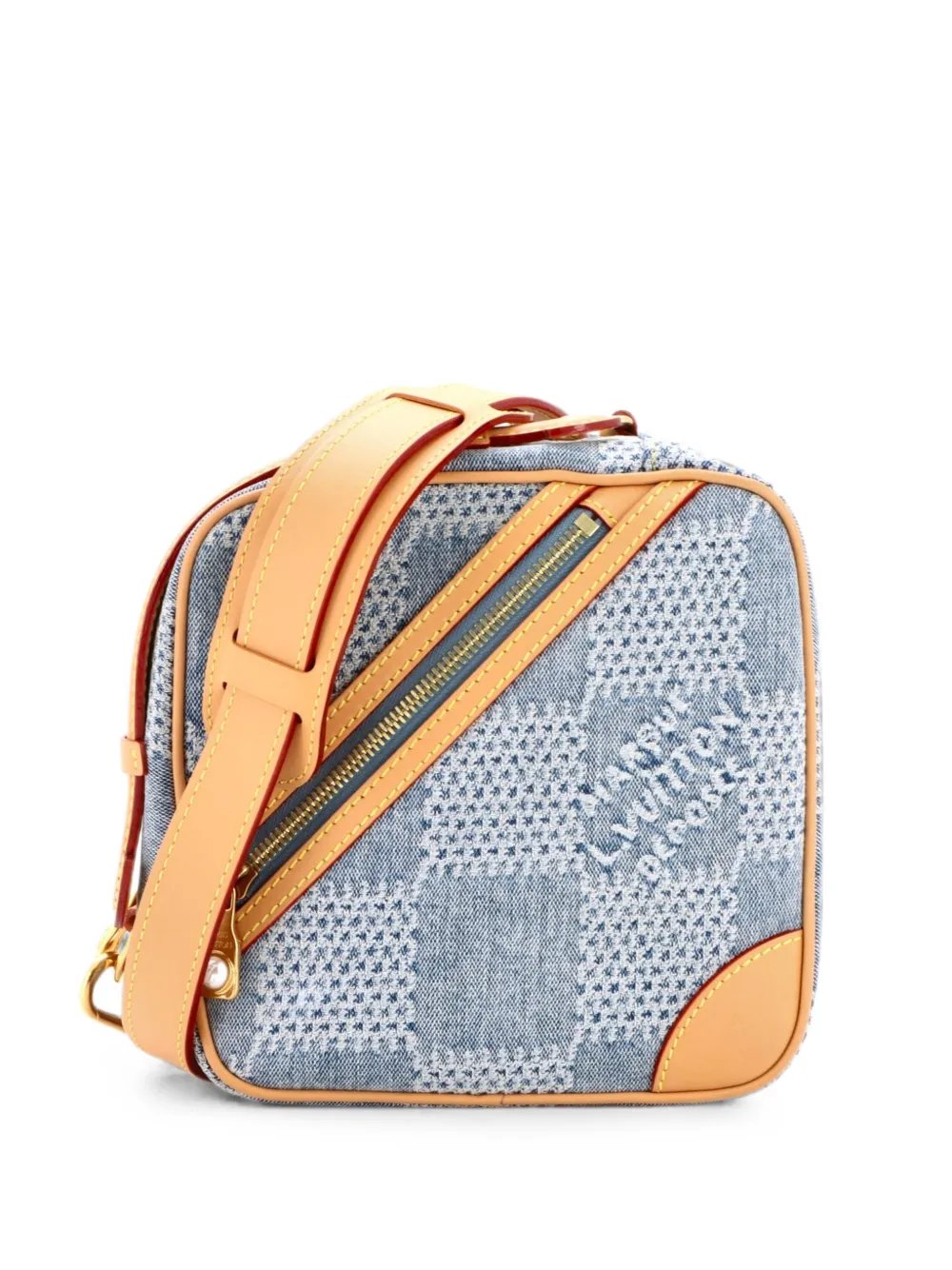 Chess Messenger Bag Damier 3D Denim crossbody bag