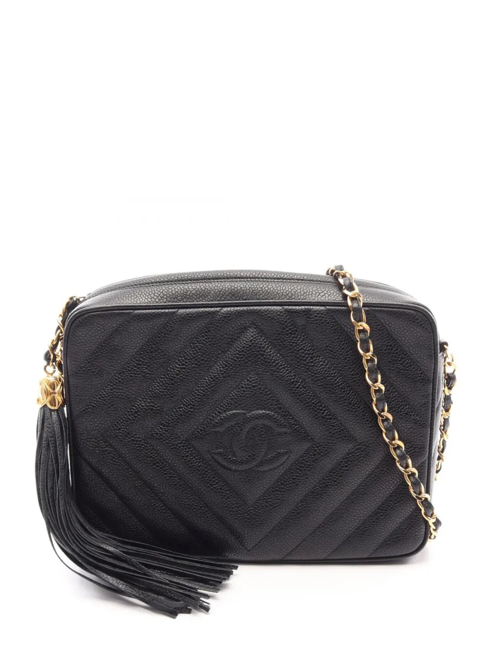1991-1994 diamond-stitched CC tassel shoulder bag