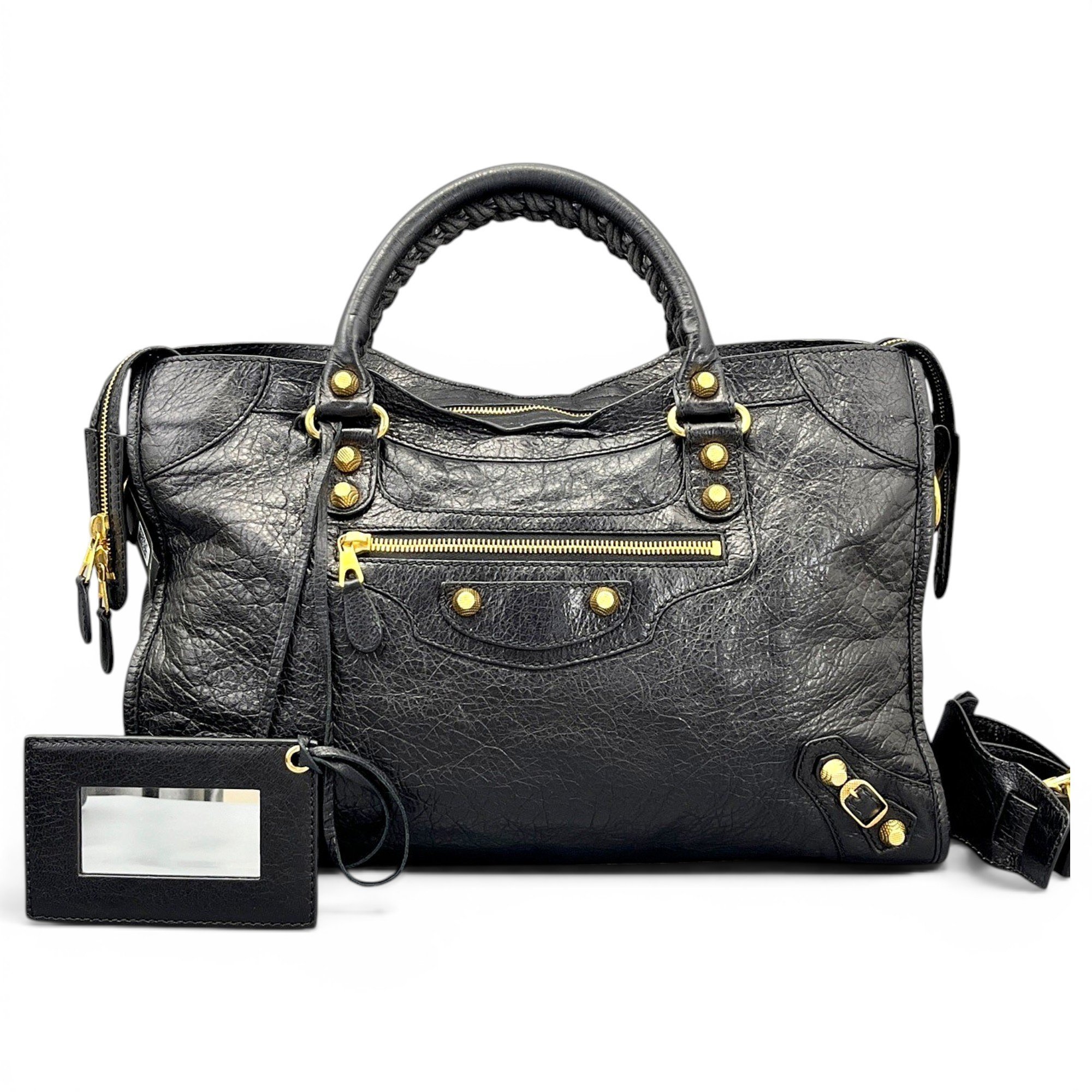 City leather handbag