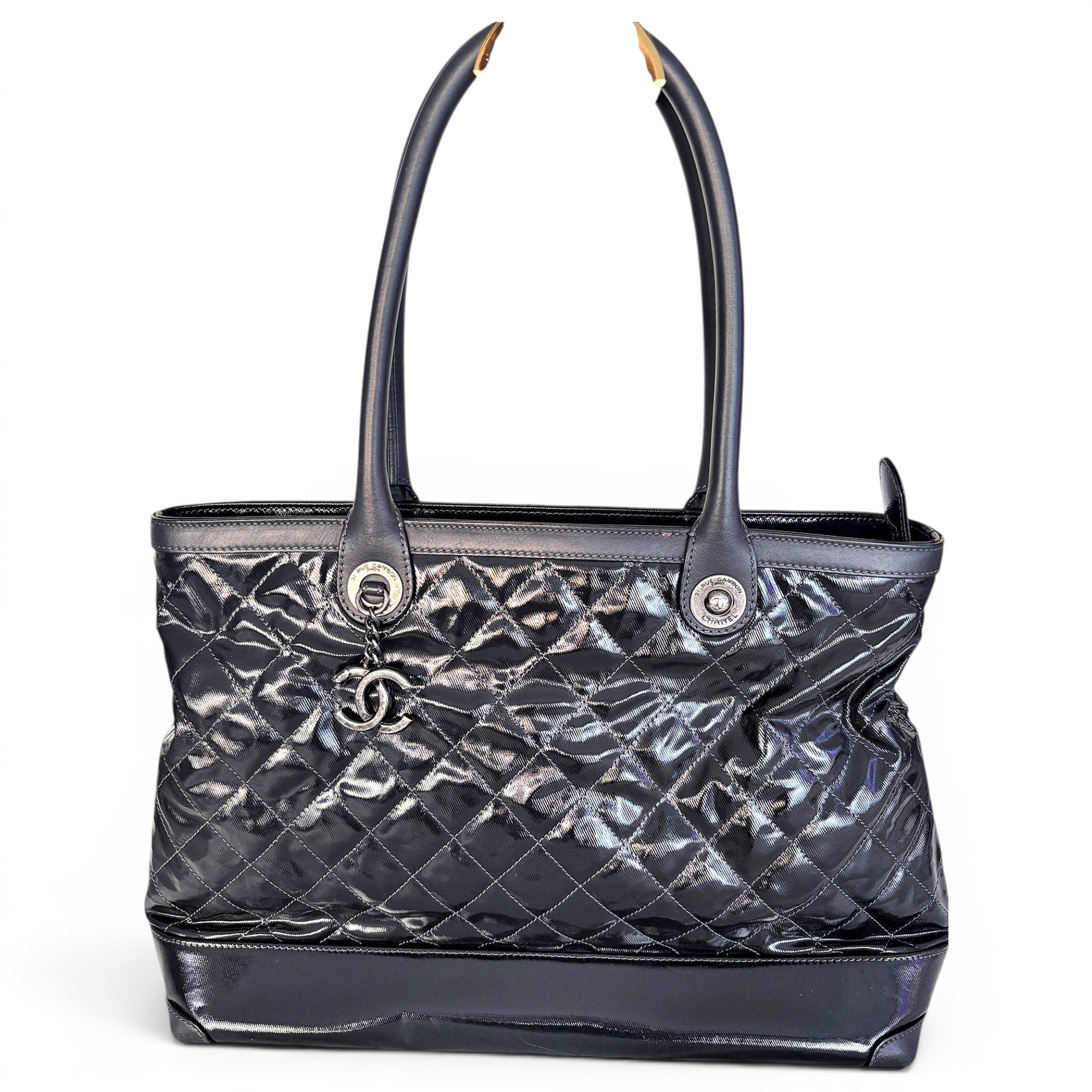 Patent leather tote