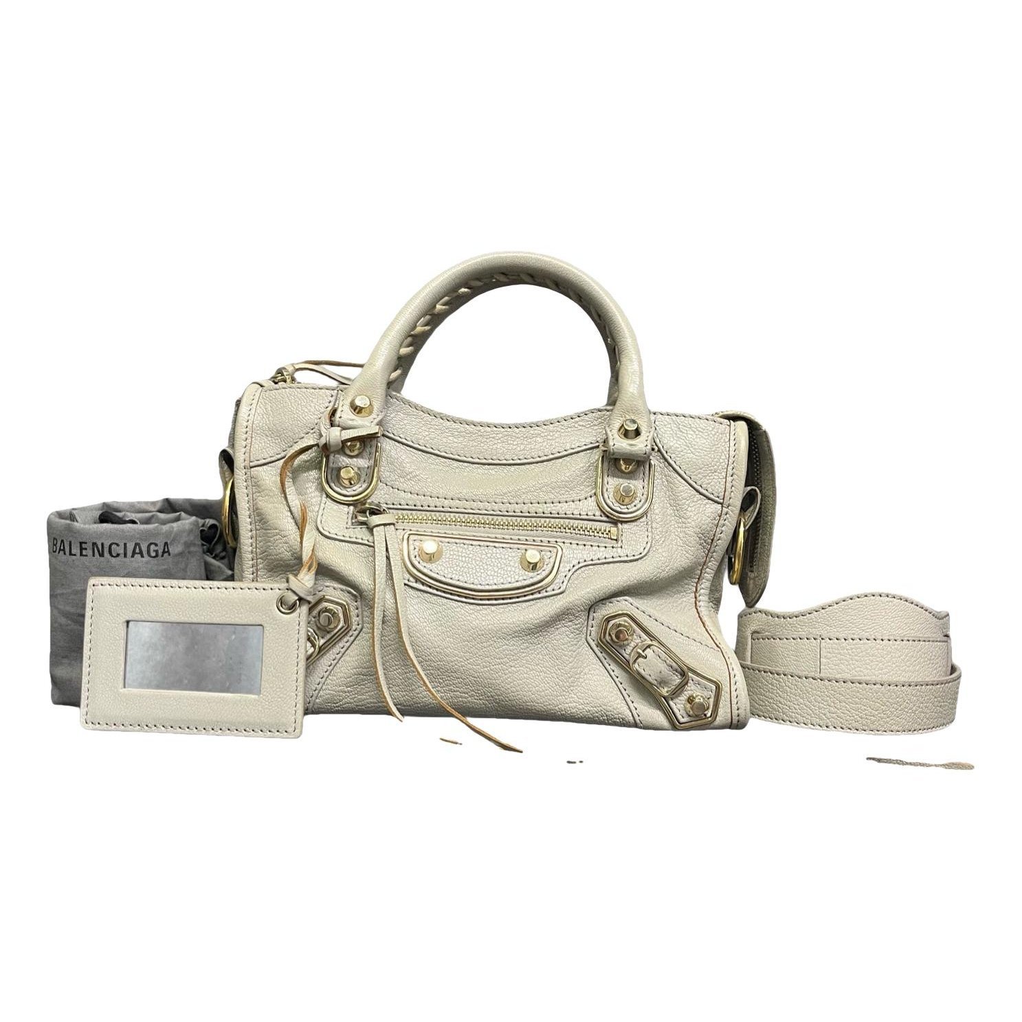 City leather handbag