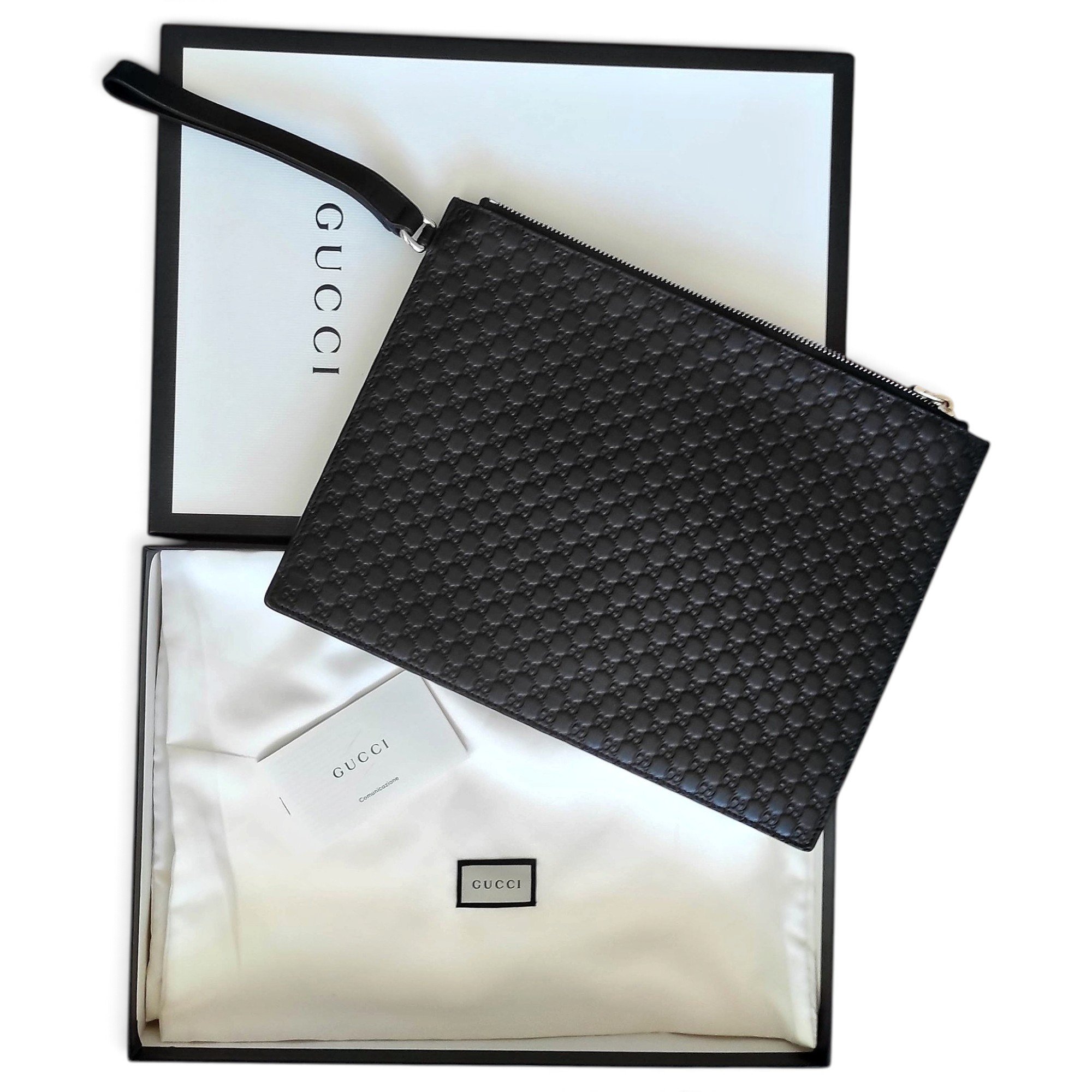 Leather clutch bag