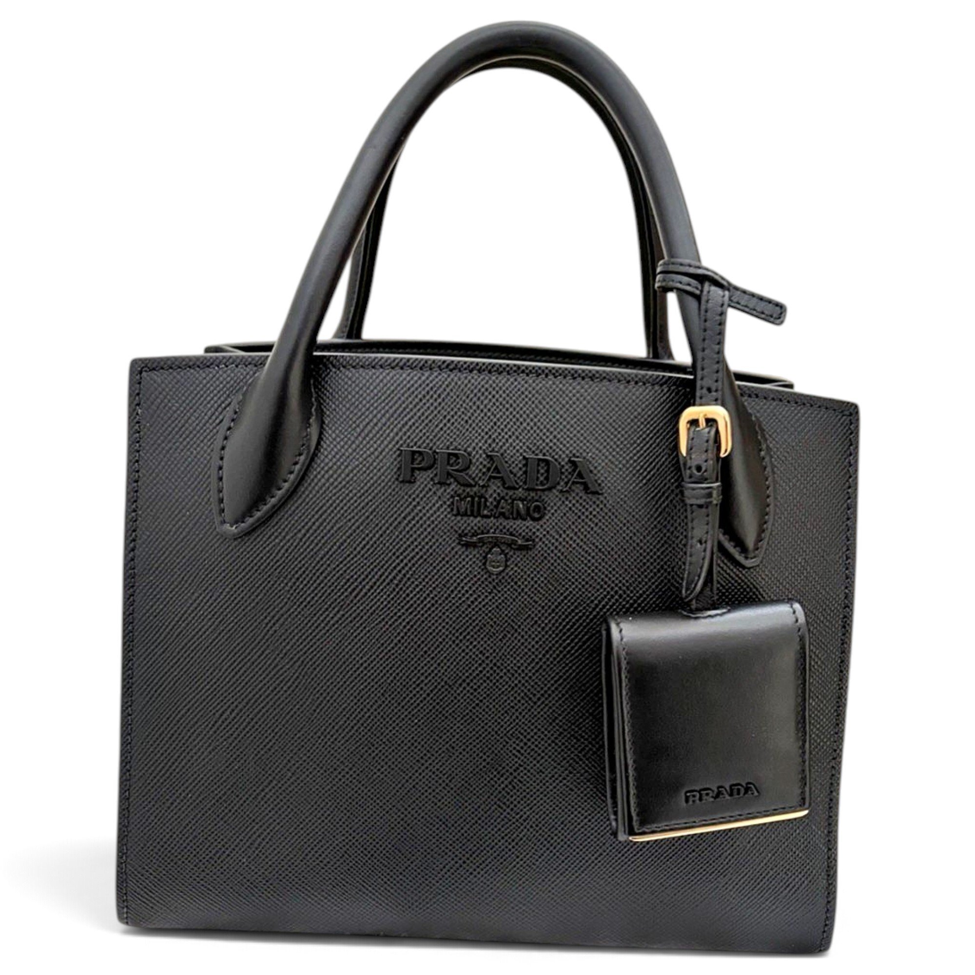 Monochrome leather tote