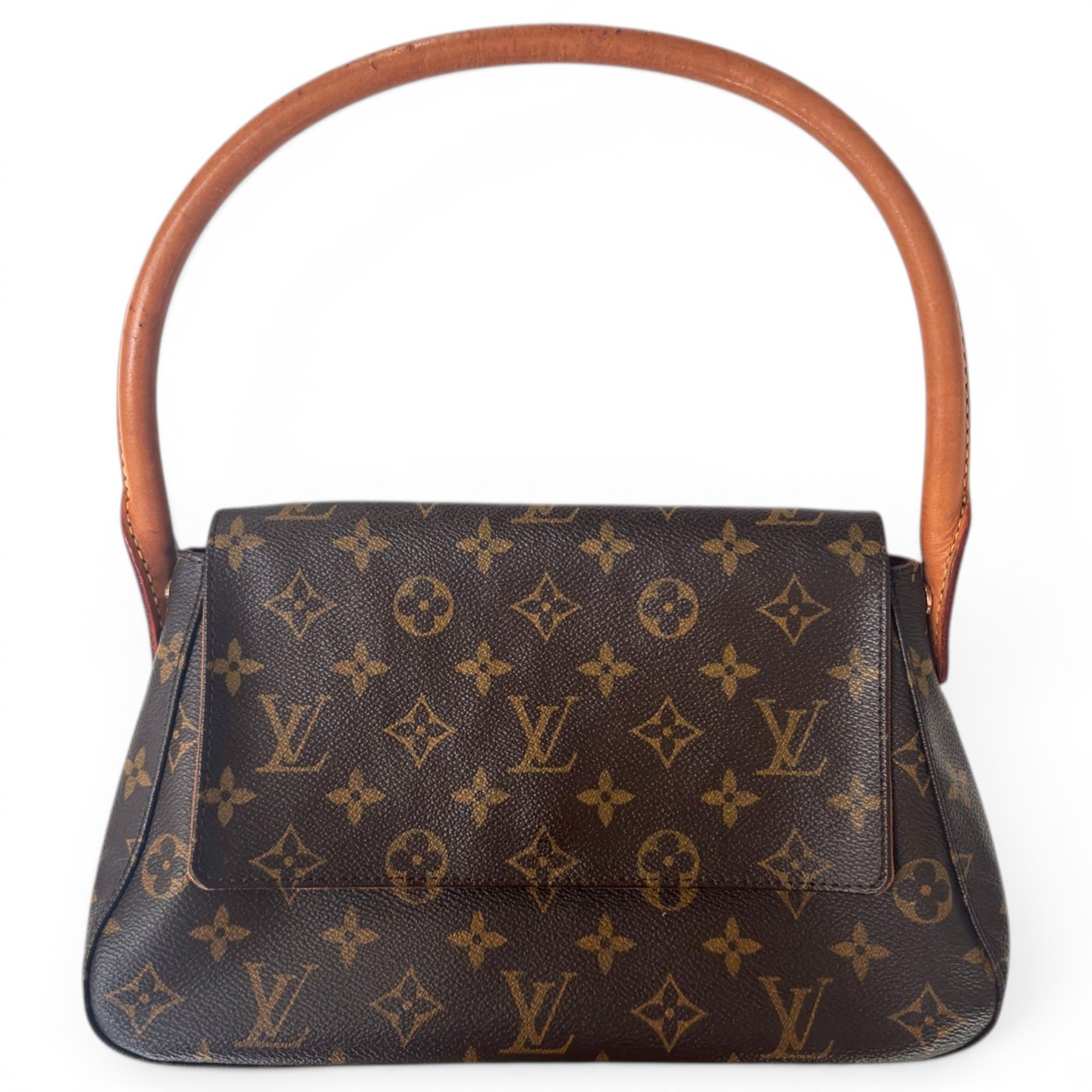 Looping leather handbag
