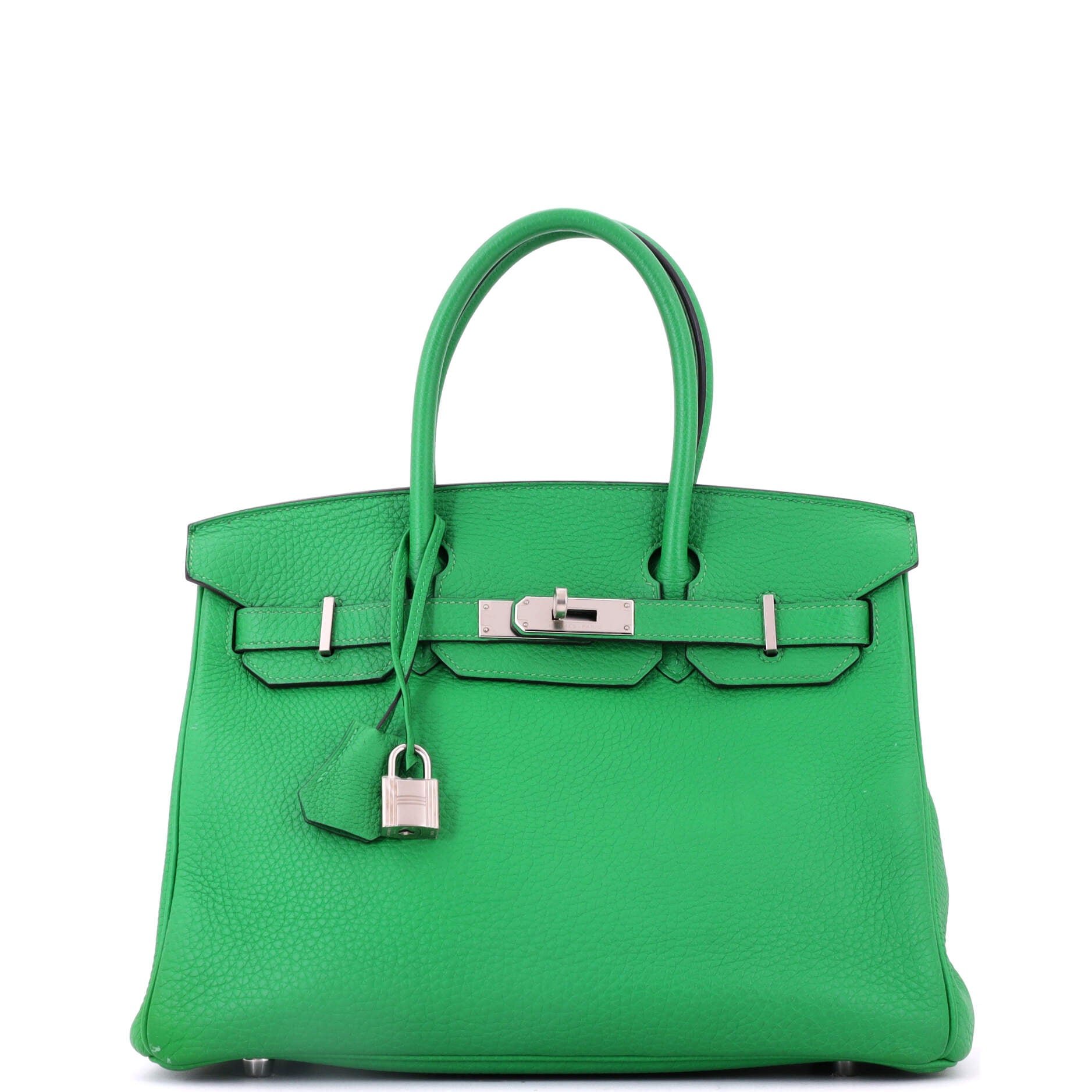 Birkin Handbag Bamboo Clemence with Palladium Hardware 30