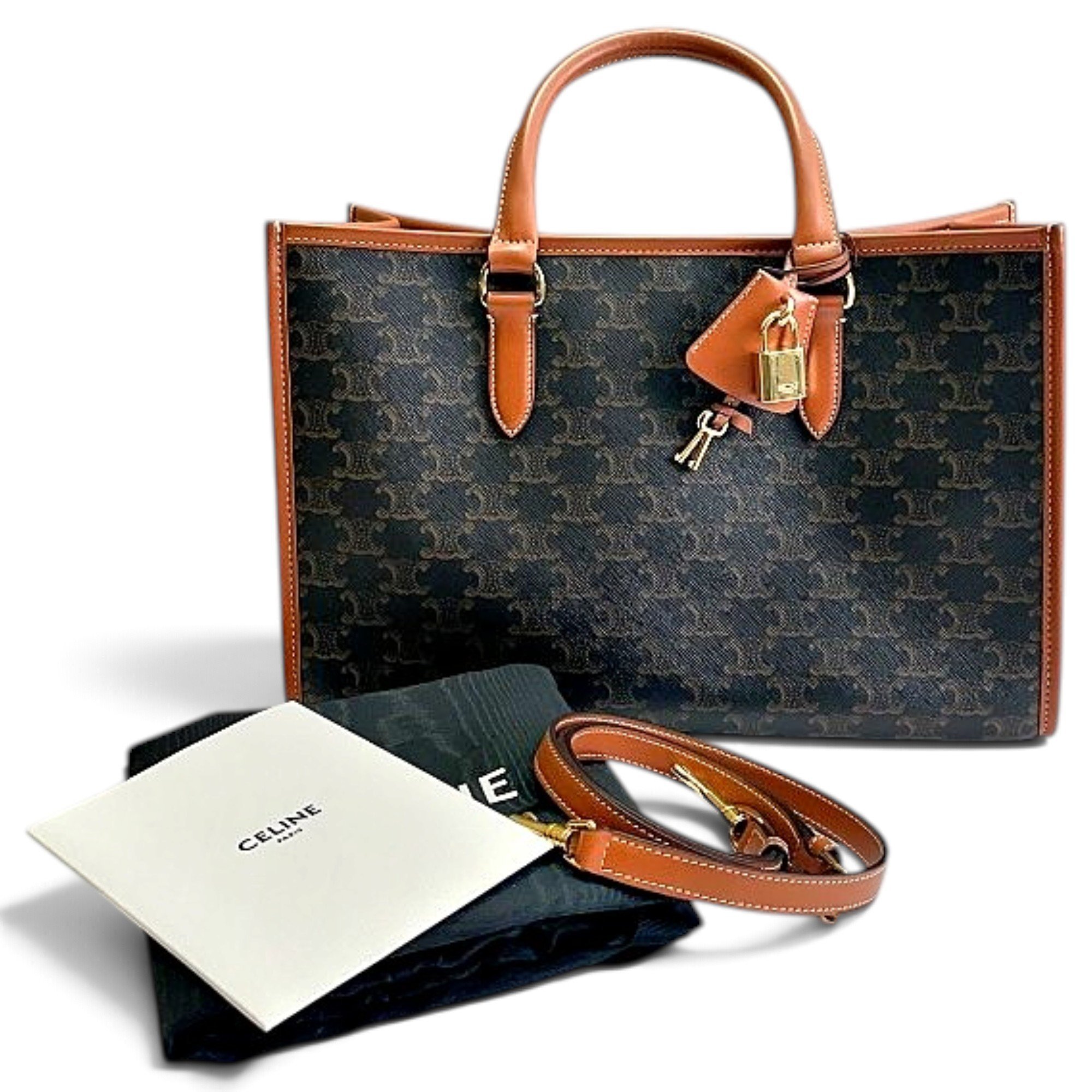 Celine Triomphe leather tote