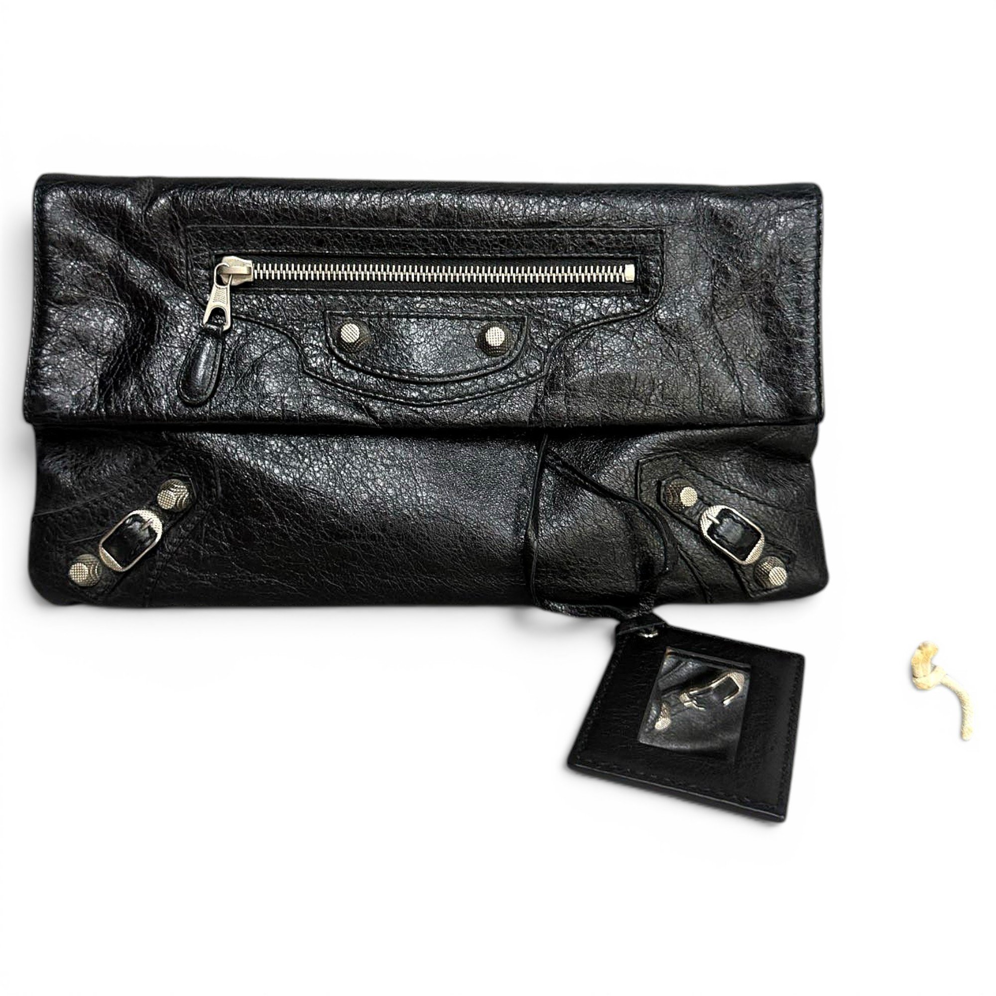 Envelop leather clutch bag