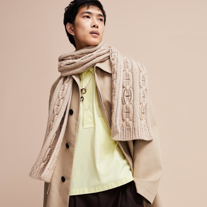 Tri-Maillon Details Cuir muffler