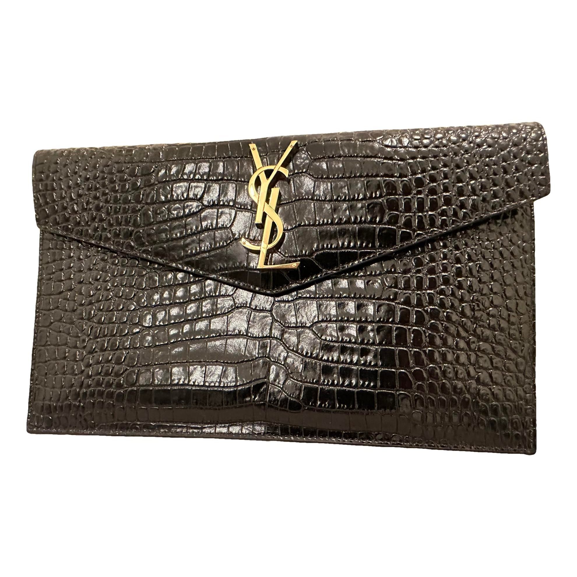 Leather clutch bag