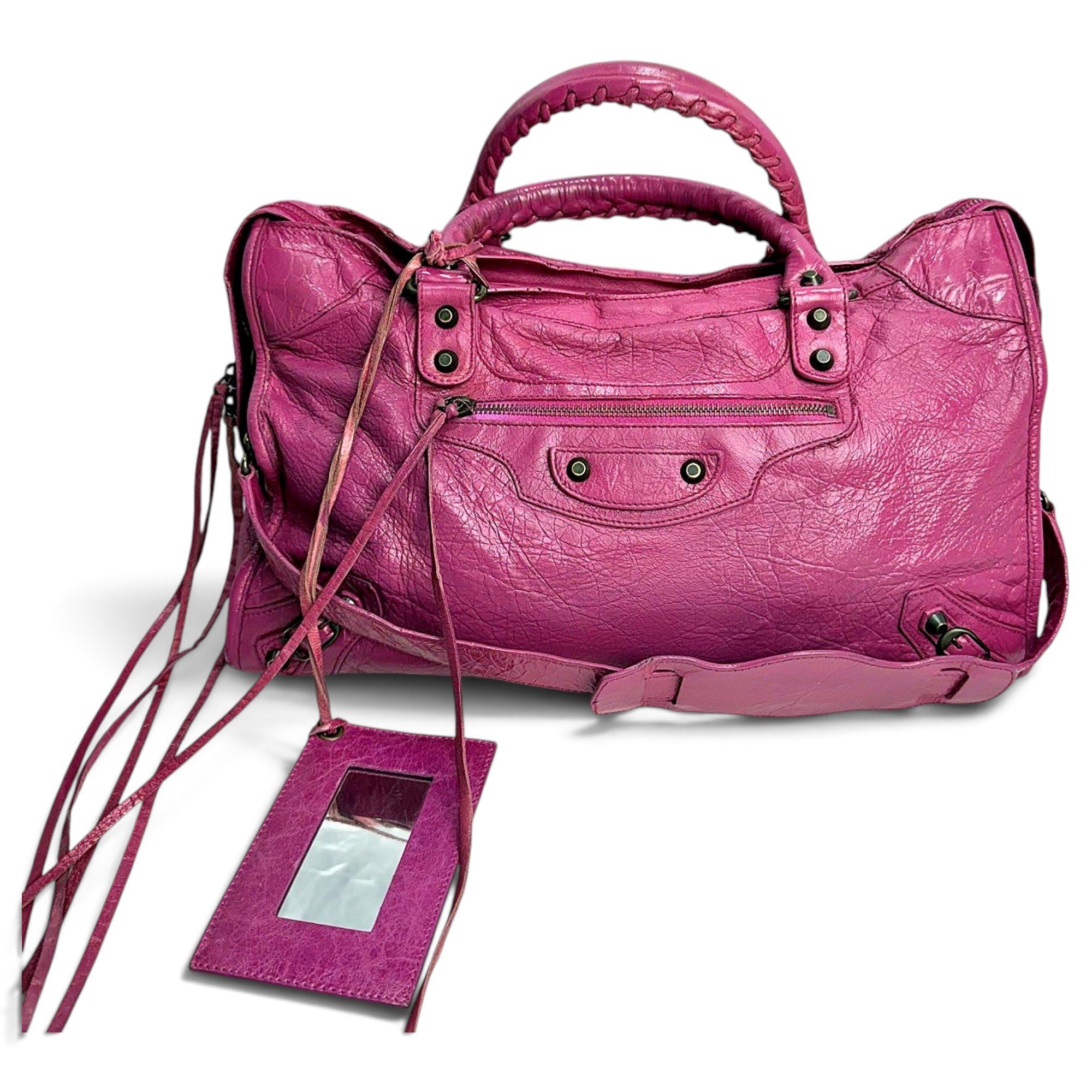 City leather handbag