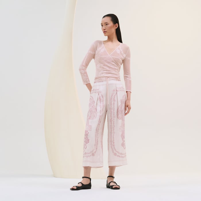 Rose Pâle "Brides De Gala En Fleurs" Short Pants