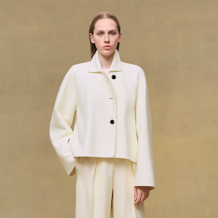 Blanc Naturel Cashmere Embroidered Jacket