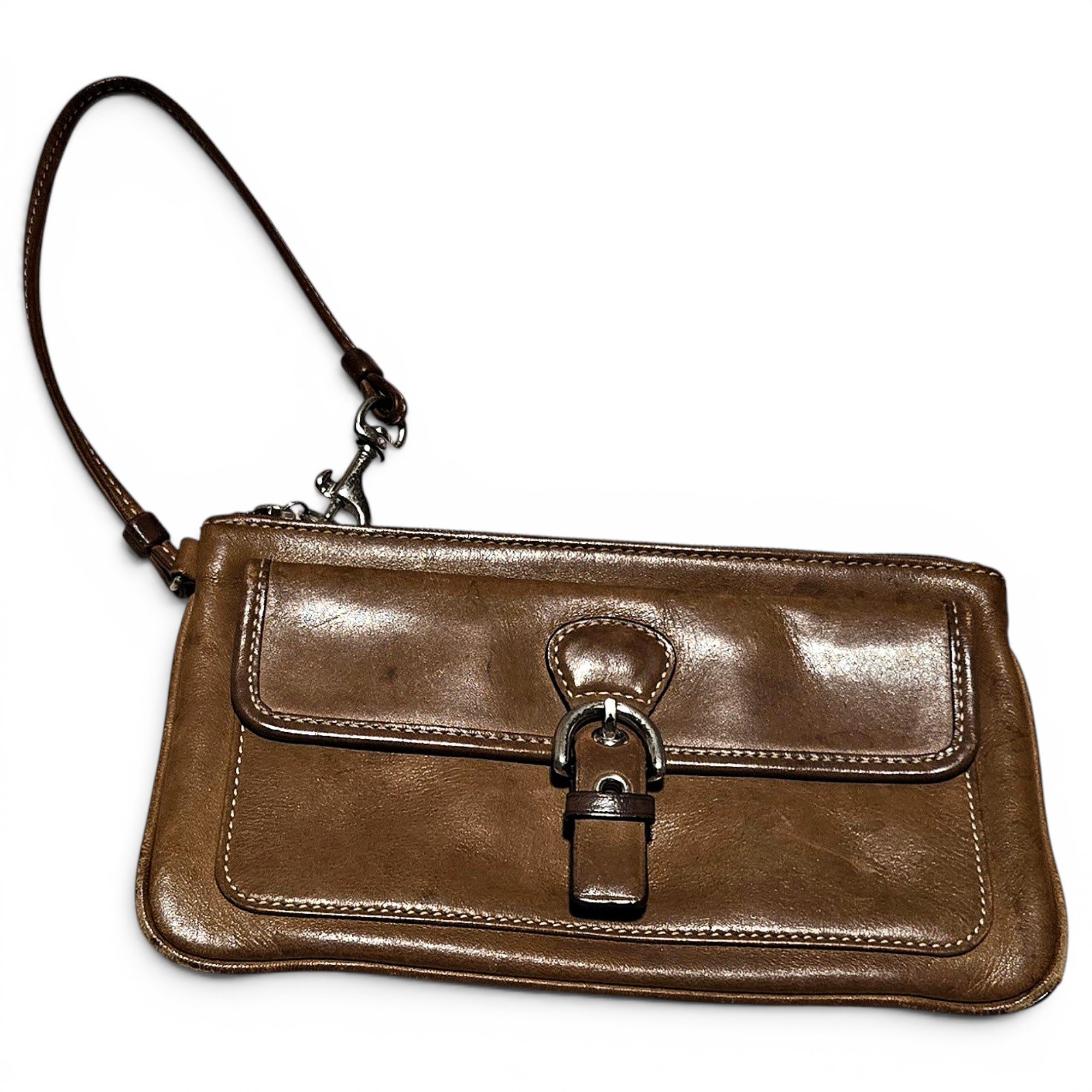 Leather clutch bag