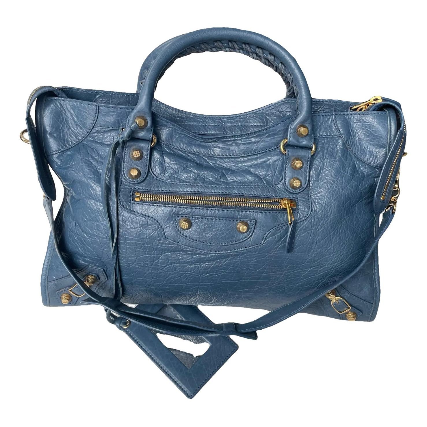 City leather handbag