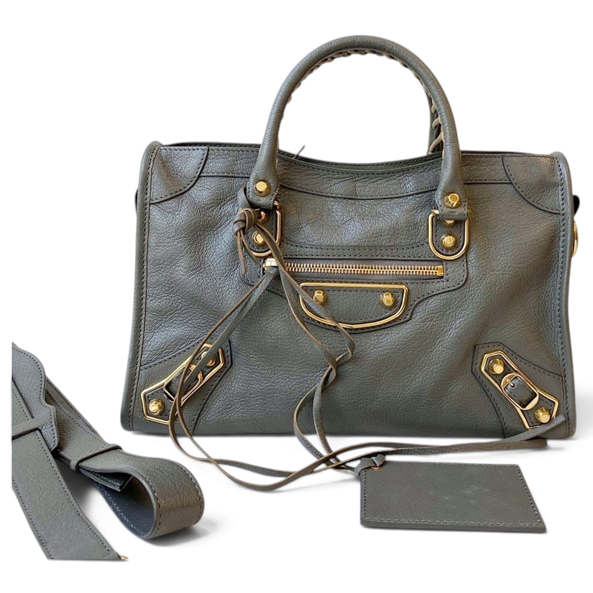 City leather handbag