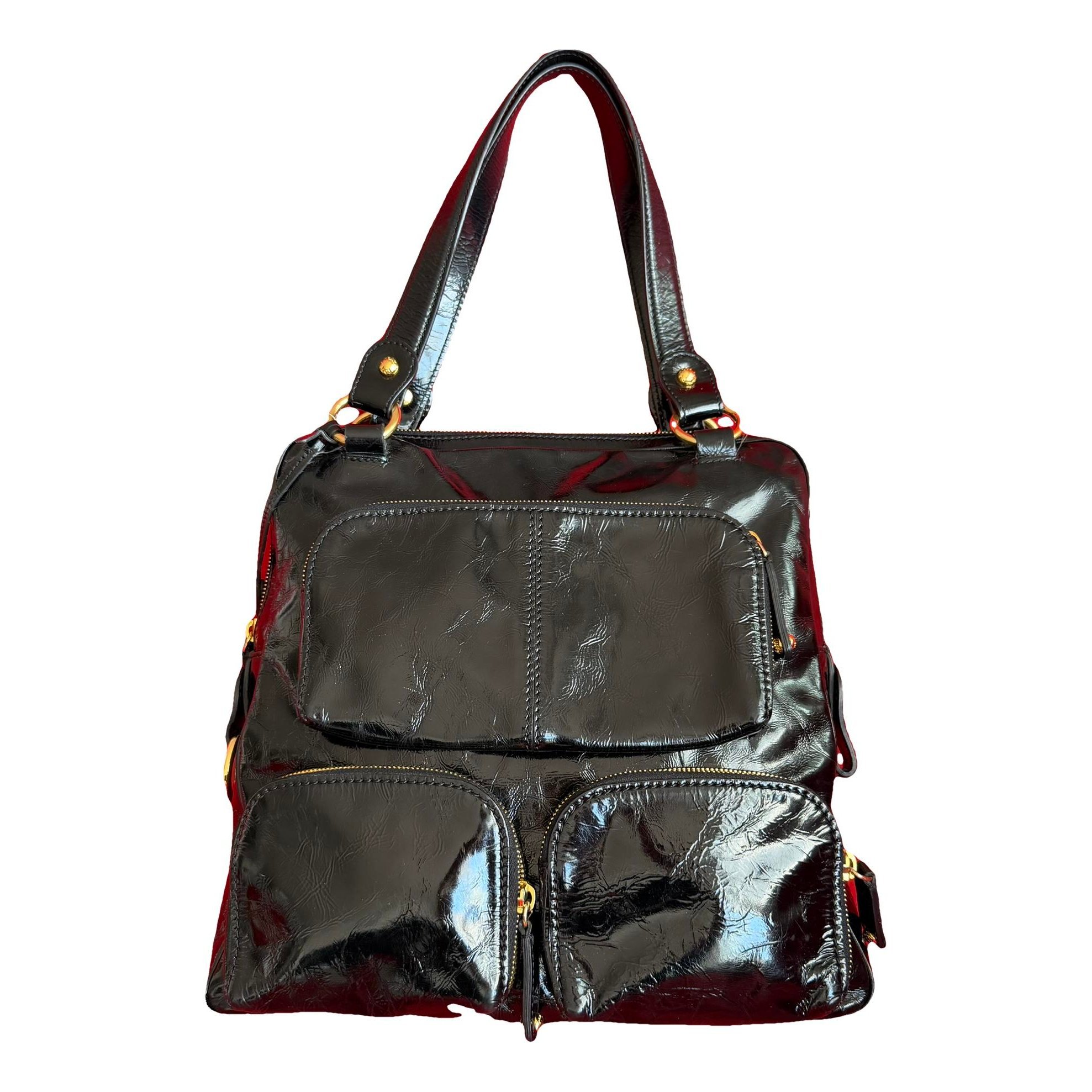 Patent leather handbag