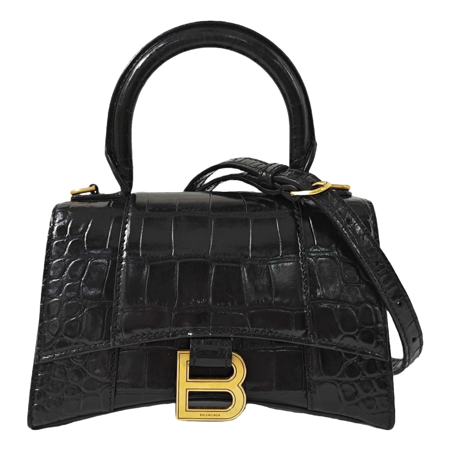 Hourglass leather handbag