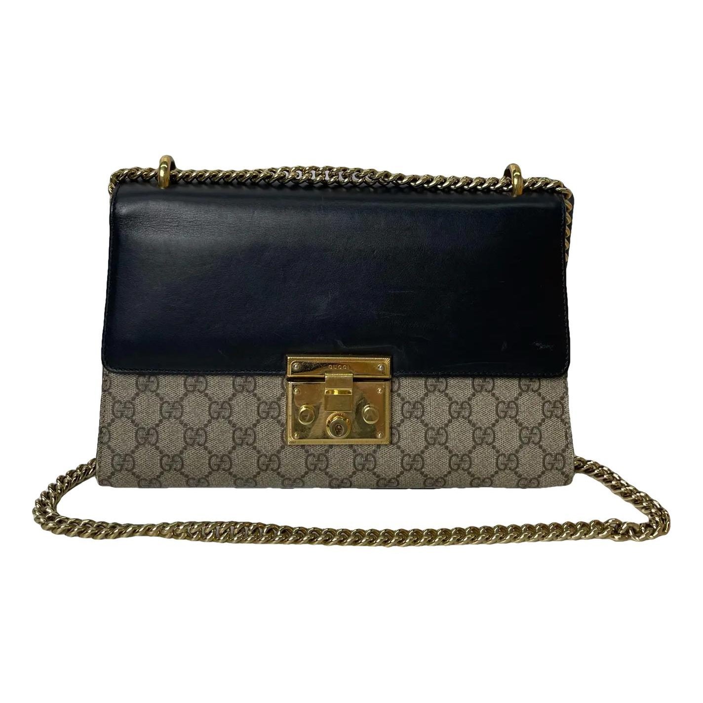 Padlock leather handbag