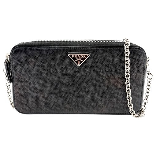Leather clutch bag
