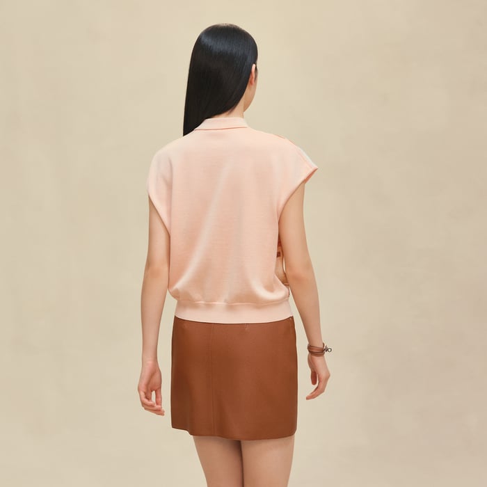Orange Lava "Coloriages De Jour" Sleeveless Twillaine Sweater