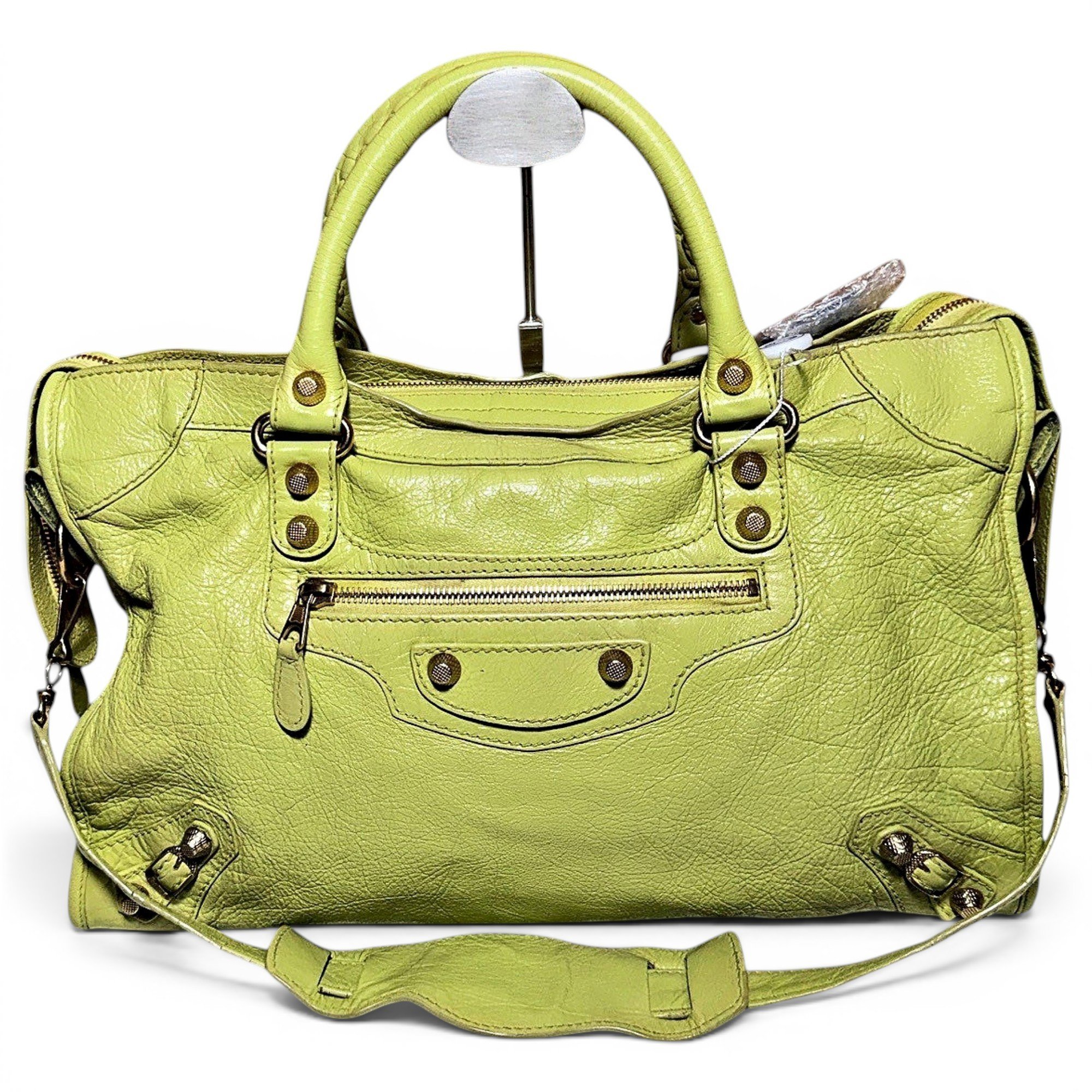 City leather handbag