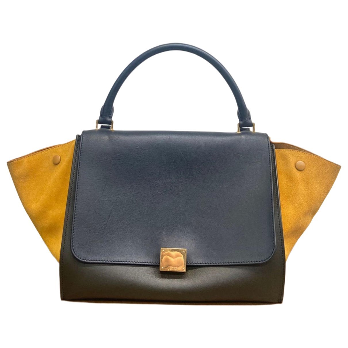 Trapèze leather handbag
