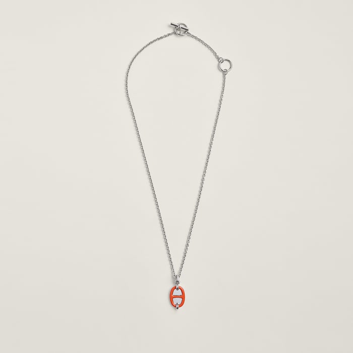 Orange Passion Mini Maillon Pendant, Small Model