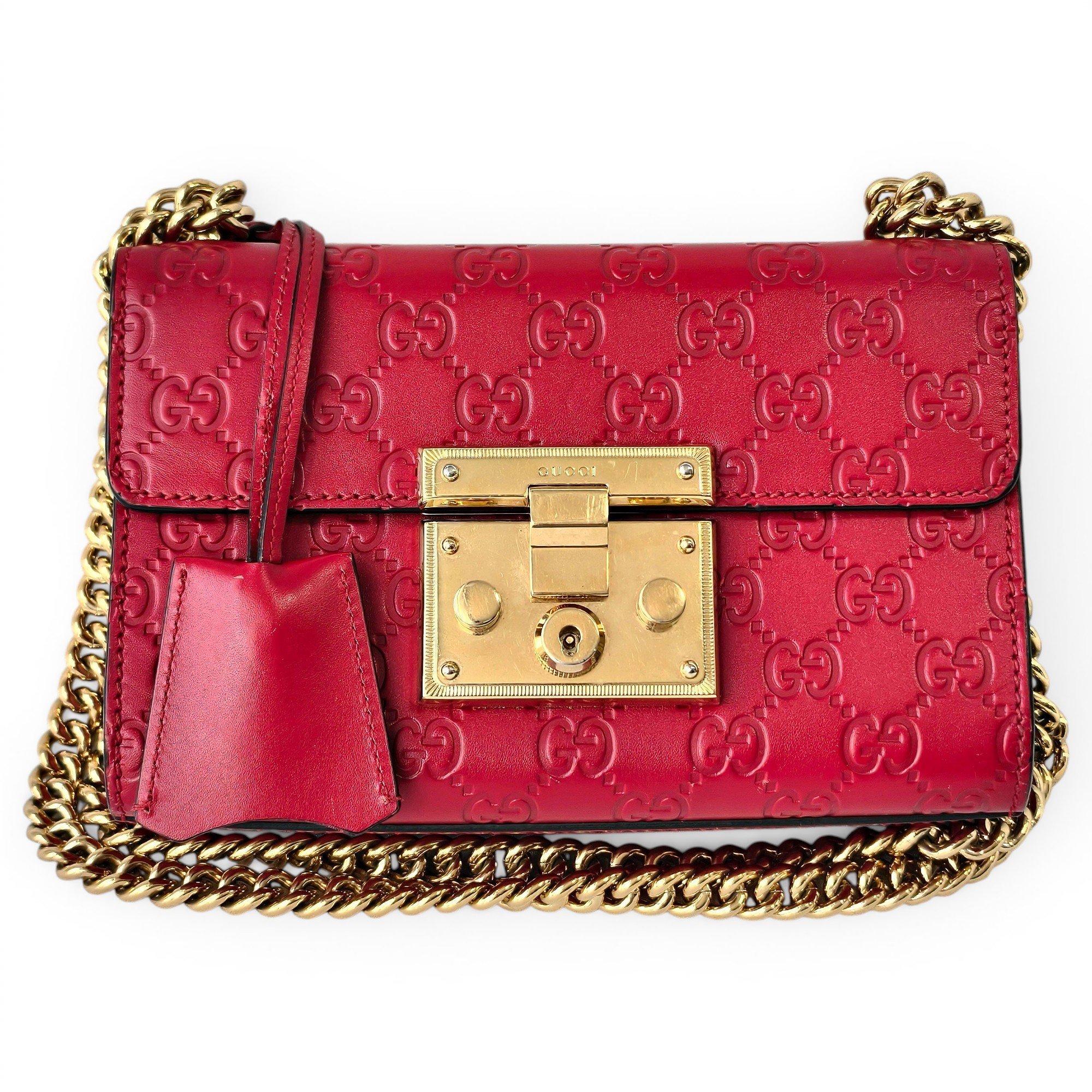 Padlock leather handbag