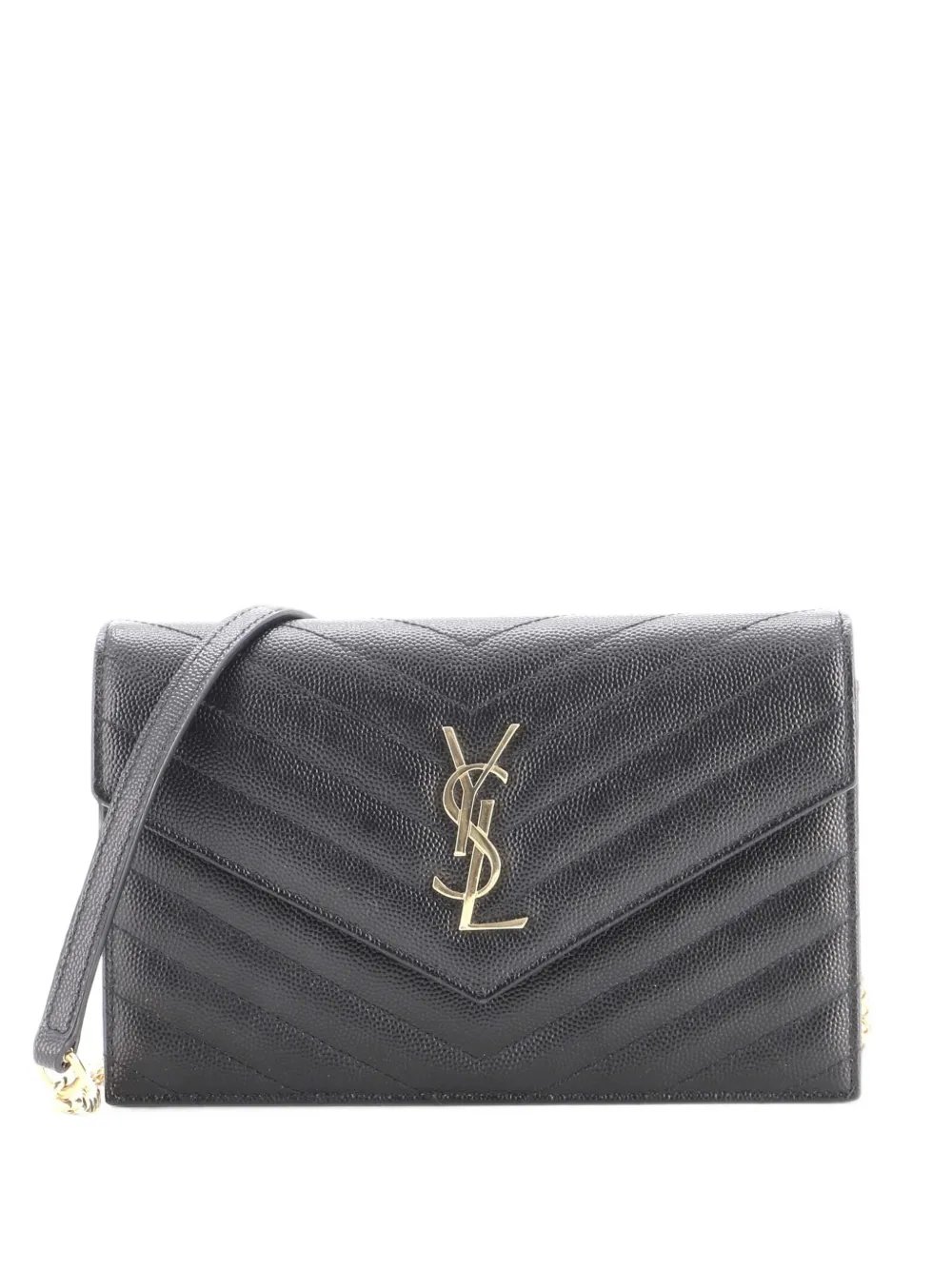 Classic Monogram Wallet on Chain Matelasse Chevron Leather Small crossbody bag