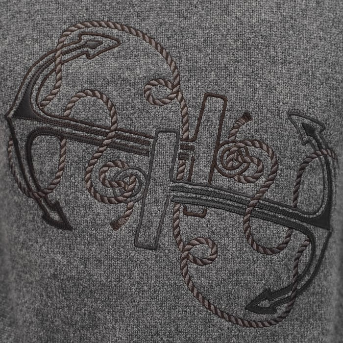 Anthracite "Ancre En H" Crewneck Sweater