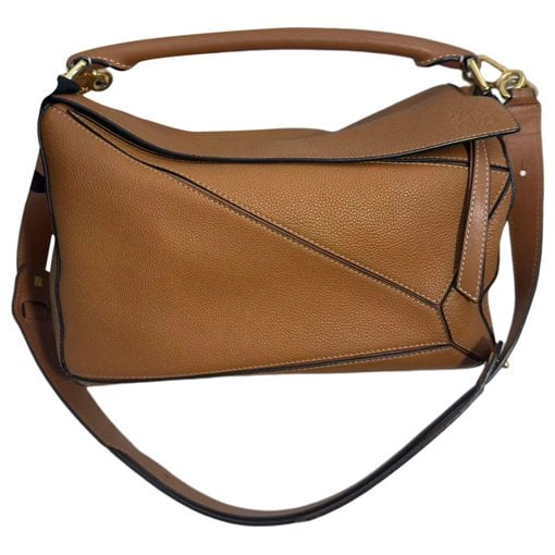 Puzzle leather handbag