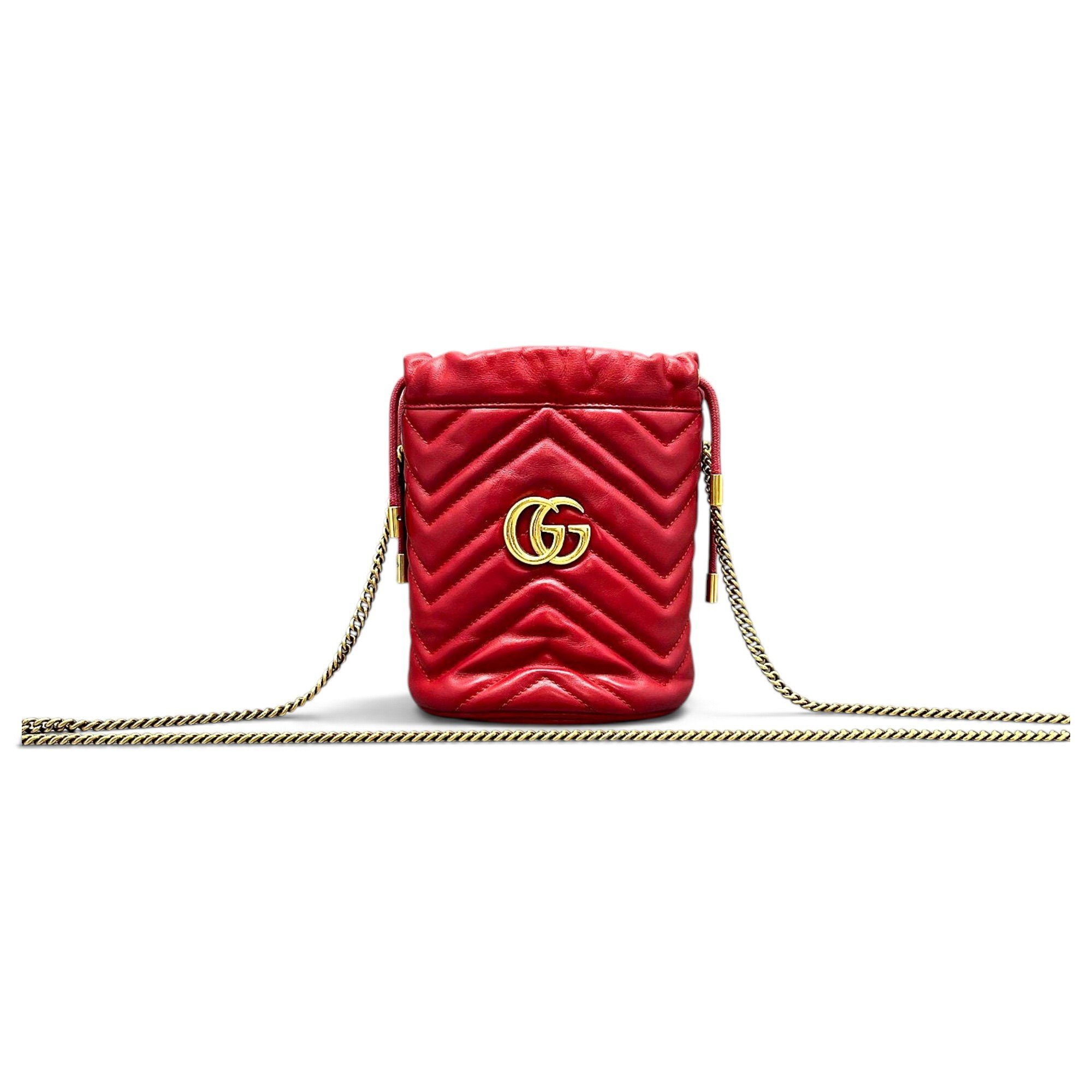 GG Marmont Chain Bucket leather crossbody bag